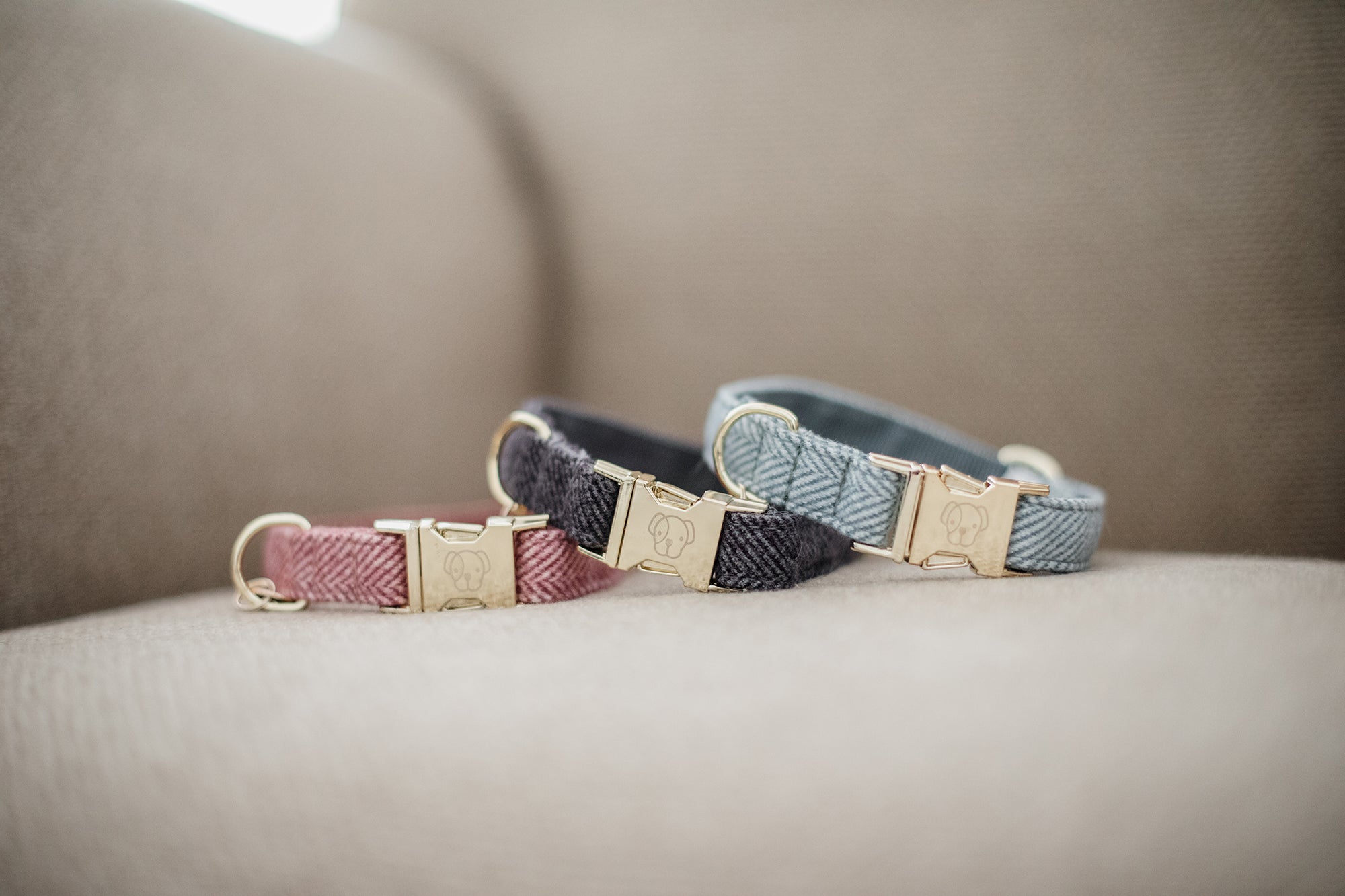 Hundehalsband Wolle - beige