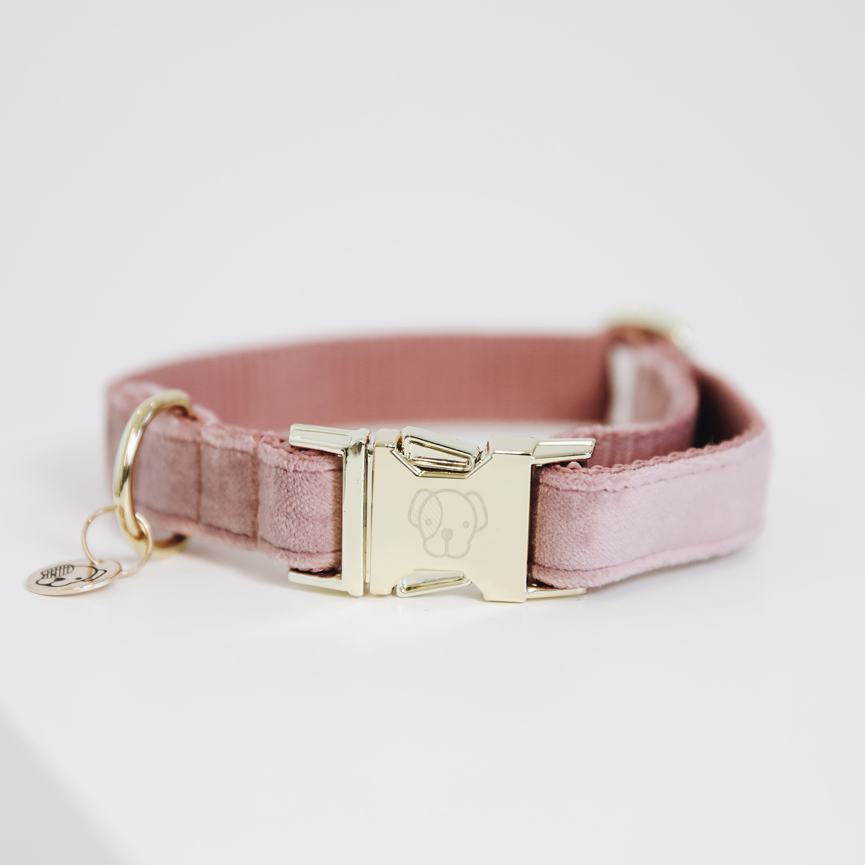 Hundehalsband aus Samt - rosa