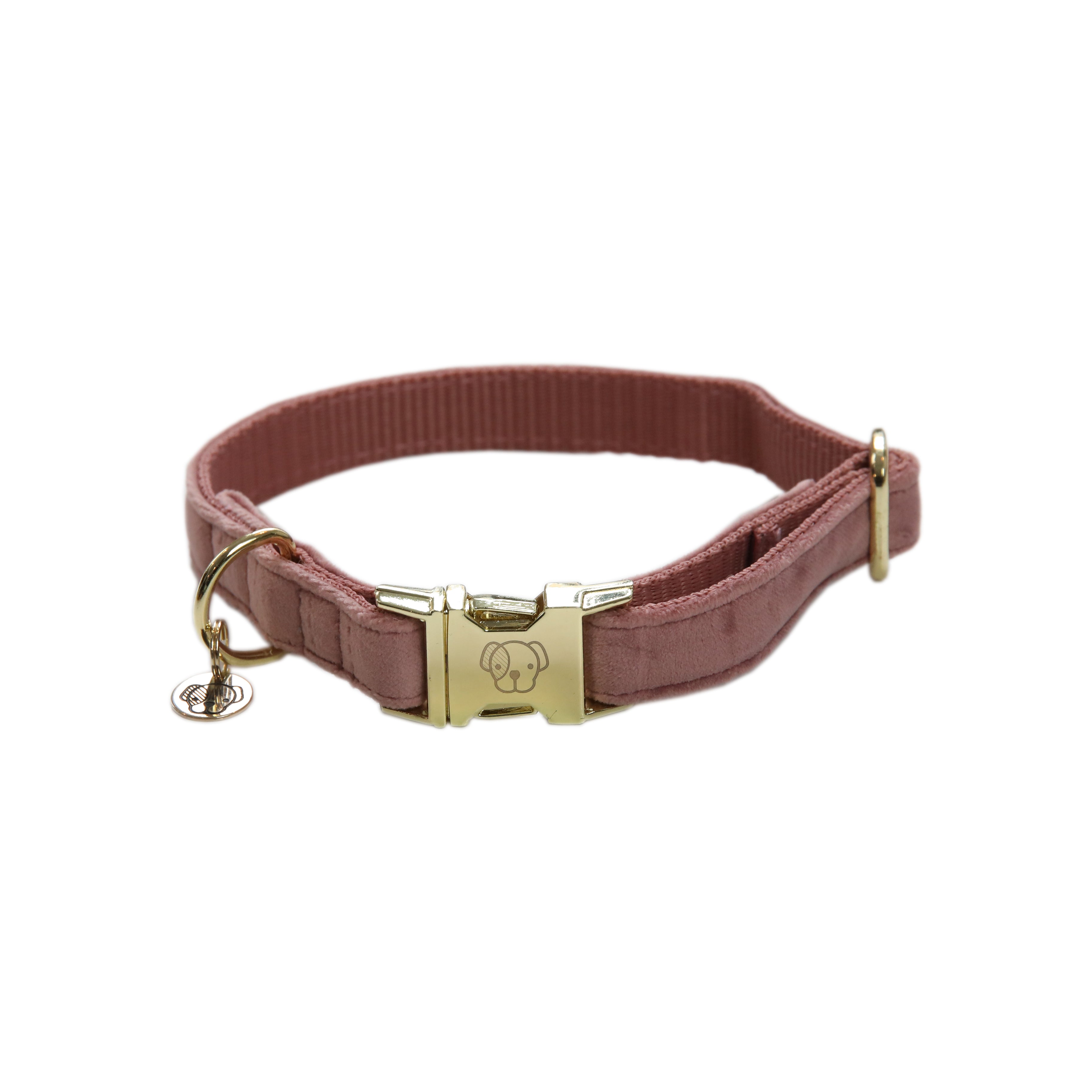 Hundehalsband aus Samt - rosa