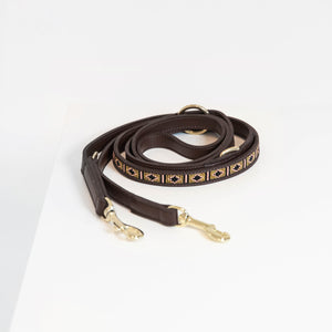 Hundeleine mit Perlen - gold