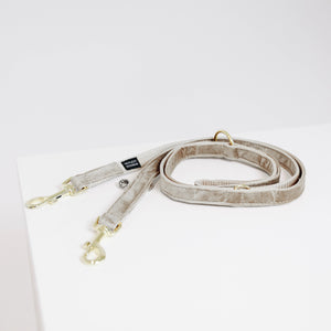 Hundeleine aus Samt - beige