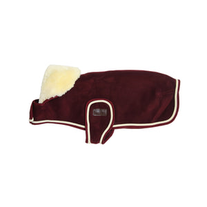 Hundemantel aus Fleece - bordeaux