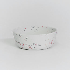 Hundenapf Terrazzo Bambus - weiss