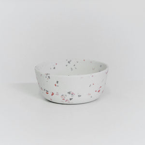 Hundenapf Terrazzo Bambus - weiss