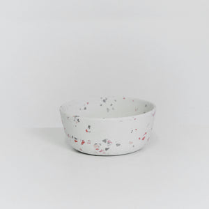 Hundenapf Terrazzo Bambus - weiss