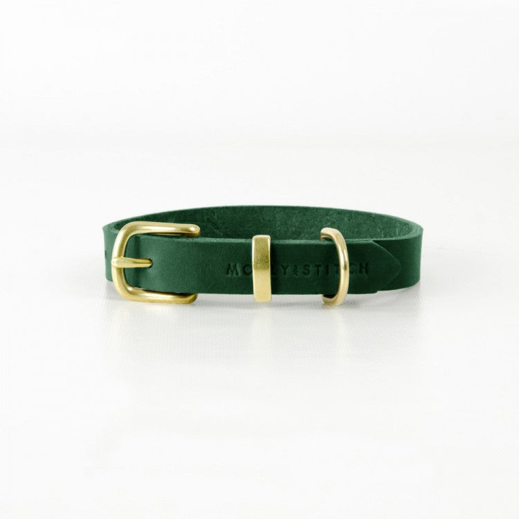 Halsband aus Leder - grün