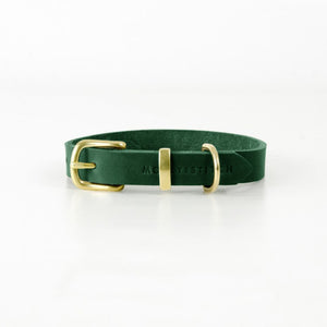 Halsband aus Leder - grün